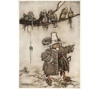 ZHAOSHAN Célèbre Affiche Mur Art Poster DéCoration Murale Il y en avait un qui semblait être leur commandant par Arthur Rackham Graffiti Impression Toile Pour la Décoration de Bureau 60x90cm