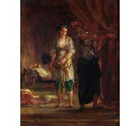 ZHAOSHAN Célèbre Affiche Mur Art Poster DéCoration Murale Intérieur d'un harem à Oran par Ferdinandeugène Delacroix Graffiti Impression Toile Pour la Décoration de Bureau 60x90cm
