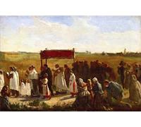 ZHAOSHAN Célèbre Affiche Mur Art Poster DéCoration Murale La Benedizione Del Grano en Artois Jules-adolphe Breton Graffiti Impression Toile Pour la Décoration Murale 60x90cm