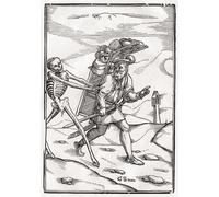ZHAOSHAN Célèbre Affiche Mur Art Poster DéCoration Murale La mort vient au colporteur de Hans Holbein le Jeune Graffiti Impression Toile Pour la Décoration de Bureau 60x90cm