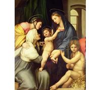 ZHAOSHAN Célèbre Affiche Mur Art Poster DéCoration Murale la Sainte Famille de Raffaello Sanzio Raphael Graffiti Impression Toile Pour la Décoration de Bureau 60x90cm