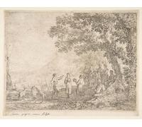ZHAOSHAN Célèbre Affiche Mur Art Poster DéCoration Murale laAssiette Danse Country par Claude Lorrain Graffiti Impression Toile Pour la Décoration de la Chambre à Coucher 60x90cm