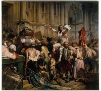 ZHAOSHAN Célèbre Affiche Mur Art Poster DéCoration Murale les Conquérants de la Bastille devant l'Hôtel de en juillet par Paul Delaroche Graffiti Impression Toile Pour la Décoration de Bureau 60x90cm