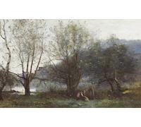 ZHAOSHAN Célèbre Affiche Mur Art Poster DéCoration Murale les étangs de la d'Avray par Jean Baptiste Camille Corot Graffiti Impression Toile Pour la Décoration Murale 60x90cm