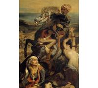 ZHAOSHAN Célèbre Affiche Mur Art Poster DéCoration Murale les massacres des Scio de Ferdinandeugène Delacroix Graffiti Impression Toile Pour la Décoration de la Chambre à Coucher 60x90cm