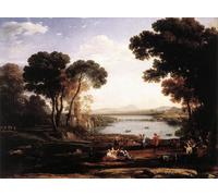 ZHAOSHAN Célèbre Affiche Mur Art Poster DéCoration Murale Paysage avec personnages dansants de Claude Lorrain Graffiti Impression Toile Pour la Décoration Murale 60x90cm