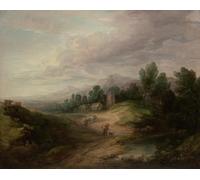 ZHAOSHAN Célèbre Affiche Mur Art Poster DéCoration Murale Paysage boisé des hautes terres probablement par Gainsborough Graffiti Impression Toile Pour la Décoration de Bureau 60x90cm