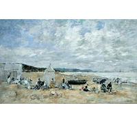 ZHAOSHAN Célèbre Affiche Mur Art Poster DéCoration Murale Scène de plage par Eugène Louis Boudin Graffiti Impression Toile Pour la Décoration de la Chambre à Coucher 60x90cm