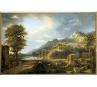 ZHAOSHAN Célèbre Affiche Mur Art Poster DéCoration Murale the Ancient Town of Agrigento in Sicily by Pierre Henri De Valenciennes Graffiti Impression Toile Pour la Décoration Murale 60x90cm