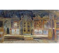 ZHAOSHAN Célèbre Art DéCorative Tableaux Sur Toile À l'intérieur de l'église Pierre et Paul à Plyos sur l'Isaac Levitan Moderne Mur Art Pour la Décoration de la Chambre à Coucher 60x90cm