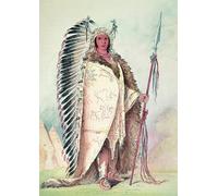 ZHAOSHAN Célèbre Art DéCorative Tableaux Sur Toile Chef Sioux le Black Rock par George Catlin Moderne Mur Art Pour la Décoration de Bureau 60x90cm