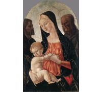 ZHAOSHAN Célèbre Art DéCorative Tableaux Sur Toile Dame et enfant avec deux saints de Francesco Di Giorgio Moderne Mur Art Pour la Décoration de Bureau 60x90cm