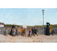 ZHAOSHAN Célèbre Art DéCorative Tableaux Sur Toile Écoliers à l'église pont Albert Moderne Mur Art Pour la Décoration Murale 60x90cm
