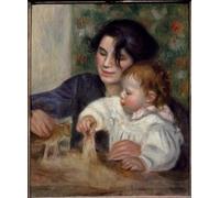 ZHAOSHAN Célèbre Art DéCorative Tableaux Sur Toile Gabrielle Et Jean Portrait du fils du peintre Jean Renoir par Pierre Auguste Renoir Pour la Décoration de la Chambre à Coucher 60x90cm