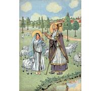 ZHAOSHAN Célèbre Art DéCorative Tableaux Sur Toile Histoire de France Scène de la vie de Sainte Geneviève avec des jouets Moderne Mur Art Pour la Décoration de la Chambre à Coucher 60x90cm