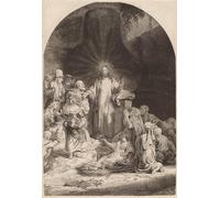 ZHAOSHAN Célèbre Art DéCorative Tableaux Sur Toile Le Christ prêchant et guérissant des cent florins estampe de Rembrandt Van Rijn Moderne Mur Art Pour la Décoration de Bureau 60x90cm