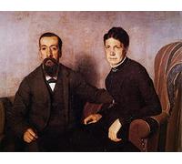 ZHAOSHAN Célèbre Art DéCorative Tableaux Sur Toile Les Parents de l'Artiste de Félix Vallotton Moderne Mur Art Pour la Décoration Murale 60x90cm