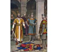 ZHAOSHAN Célèbre Art DéCorative Tableaux Sur Toile Mort d'Odoacre tué par Tancredi Scarpelli Moderne Mur Art Pour la Décoration de la Chambre à Coucher 60x90cm