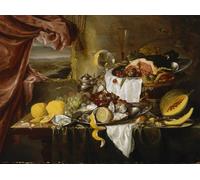 ZHAOSHAN Célèbre Art DéCorative Tableaux Sur Toile Nature morte avec vue imaginaire de Jan Davidsz De Heem Moderne Mur Art Pour la Décoration Murale 60x90cm