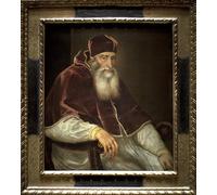 ZHAOSHAN Célèbre Art DéCorative Tableaux Sur Toile Pape Paul III Alessandro Farnèse par Tiziano Vecelli Moderne Mur Art Pour la Décoration de Bureau 60x90cm
