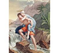 ZHAOSHAN Célèbre Art DéCorative Tableaux Sur Toile Paul portant Virginie de l'autre côté de la rivière par Pascal Simon Gerard Moderne Mur Art Pour la Décoration de la Chambre à Coucher 60x90cm