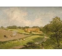 ZHAOSHAN Célèbre Art DéCorative Tableaux Sur Toile Paysage avec des bâtiments de ferme par un artiste célèbre Moderne Mur Art Pour la Décoration de Bureau 60x90cm