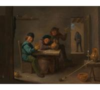 ZHAOSHAN Célèbre Art DéCorative Tableaux Sur Toile Paysans dans une taverne de David Teniers le Jeune Moderne Mur Art Pour la Décoration Murale 60x90cm