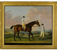 ZHAOSHAN Célèbre Art DéCorative Tableaux Sur Toile Portrait d'Henry Comptons Race Horse Cottager détenu par Francis Sartorius Moderne Mur Art Pour la Décoration Murale 60x90cm