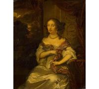 ZHAOSHAN Célèbre Art DéCorative Tableaux Sur Toile Portret Van Elisabeth Bebber par Caspar Netscher Moderne Mur Art Pour la Décoration Murale 60x90cm