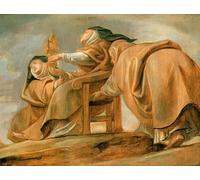 ZHAOSHAN Célèbre Art DéCorative Tableaux Sur Toile Sainte Claire d'Assise affichant le pyx par Peter Paul Rubens Moderne Mur Art Pour la Décoration Murale 60x90cm