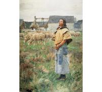 ZHAOSHAN Célèbre Art DéCorative Tableaux Sur Toile Sainte Geneviève de Charles Sprague Pearce Moderne Mur Art Pour la Décoration de la Chambre à Coucher 60x90cm