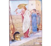 ZHAOSHAN Célèbre Art DéCorative Tableaux Sur Toile Souvent, elle se tenait sur les murs de Troie par Walter Crane Moderne Mur Art Pour la Décoration de la Chambre à Coucher 60x90cm