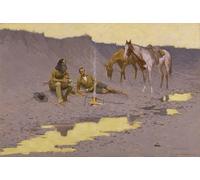 ZHAOSHAN Célèbre Art DéCorative Tableaux Sur Toile un Nouvel An sur le Cimarron de Frederic Remington Moderne Mur Art Pour la Décoration de la Chambre à Coucher 60x90cm