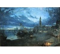 ZHAOSHAN Célèbre Art DéCorative Tableaux Sur Toile Venezia de SchiAvosni par Albert Goodwin Moderne Mur Art Pour la Décoration de Bureau 60x90cm