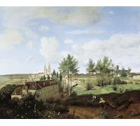 ZHAOSHAN Célèbre Art DéCorative Tableaux Sur Toile Vue de Soissons par Jean Baptiste Camille Corot Moderne Mur Art Pour la Décoration de Bureau 60x90cm