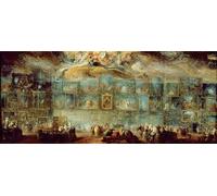 ZHAOSHAN Célèbre Art DéCorative Tableaux Sur Toile Vue du Salon au Louvre par Gabriel De Saint Aubin Moderne Mur Art Pour la Décoration Murale 60x90cm