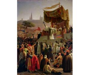 ZHAOSHAN Célèbre Imprimer Affiche Toile Avec Image Saint Bernard prêchant la deuxième croisade à Vézelay par Emile Signol Impression Peinture Huile Pour la Décoration de la Chambre à Coucher 60x90cm