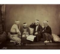 ZHAOSHAN Célèbre Oeuvre Dimpression Wall Art Peintures Album Damas et Baalbek un groupe de Syriens assis autour d'une table de Félix Bonfils Tableaux Modernes Pour la Décoration de Bureau 60x90cm