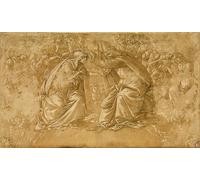 ZHAOSHAN Célèbre Oeuvre Dimpression Wall Art Peintures Couronnement de Marie de Sandro Botticelli Tableaux Modernes Pour la Décoration Murale 60x90cm