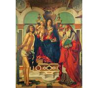 ZHAOSHAN Célèbre Oeuvre Dimpression Wall Art Peintures Dame et enfant intronisés avec saint et saintpar Andrea Mantegna Tableaux Modernes Pour la Décoration de la Chambre à Coucher 60x90cm