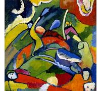 ZHAOSHAN Célèbre Oeuvre Dimpression Wall Art Peintures Deux cavaliers et un personnage allongé Wassily Kandinsky Tableaux Modernes Pour la Décoration de Bureau 60x90cm