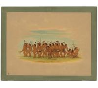 ZHAOSHAN Célèbre Oeuvre Dimpression Wall Art Peintures Dog Dance Sioux par George Catlin Tableaux Modernes Pour la Décoration de Bureau 60x90cm