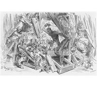 ZHAOSHAN Célèbre Oeuvre Dimpression Wall Art Peintures Don Quichotte combattant les marionnettes Illustration par Gustave Dore Tableaux Modernes Pour la Décoration Murale 60x90cm