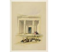 ZHAOSHAN Célèbre Oeuvre Dimpression Wall Art Peintures Entrée des grottes de Bani Hasan par David Roberts Tableaux Modernes Pour la Décoration de Bureau 60x90cm