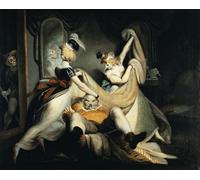 ZHAOSHAN Célèbre Oeuvre Dimpression Wall Art Peintures Falstaff dans le panier à linge par Henry Fuseli Tableaux Modernes Pour la Décoration de Bureau 60x90cm