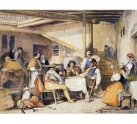 ZHAOSHAN Célèbre Oeuvre Dimpression Wall Art Peintures Intérieur d'une Posada par John Frederick Lewis Tableaux Modernes Pour la Décoration de Bureau 60x90cm