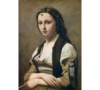 ZHAOSHAN Célèbre Oeuvre Dimpression Wall Art Peintures la femme à la perle C de Jean Baptiste Camille Corot Tableaux Modernes Pour la Décoration Murale 60x90cm
