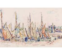 ZHAOSHAN Célèbre Oeuvre Dimpression Wall Art Peintures La Rochelle : Bateaux de Paul Signac Tableaux Modernes Pour la Décoration de la Chambre à Coucher 60x90cm
