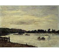 ZHAOSHAN Célèbre Oeuvre Dimpression Wall Art Peintures la Seine près de Rouen par Eugène Louis Boudin Tableaux Modernes Pour la Décoration de Bureau 60x90cm
