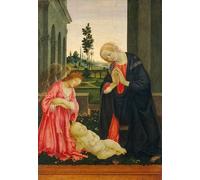 ZHAOSHAN Célèbre Oeuvre Dimpression Wall Art Peintures L'Adoration de l'Enfant de FilipLippi Tableaux Modernes Pour la Décoration de Bureau 60x90cm